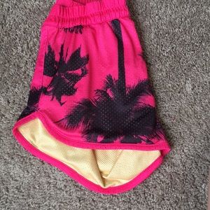Hot pink Hurley palm tree shorts